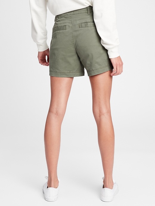 Image number 2 showing, 5'' High Rise Khaki Shorts with Washwell