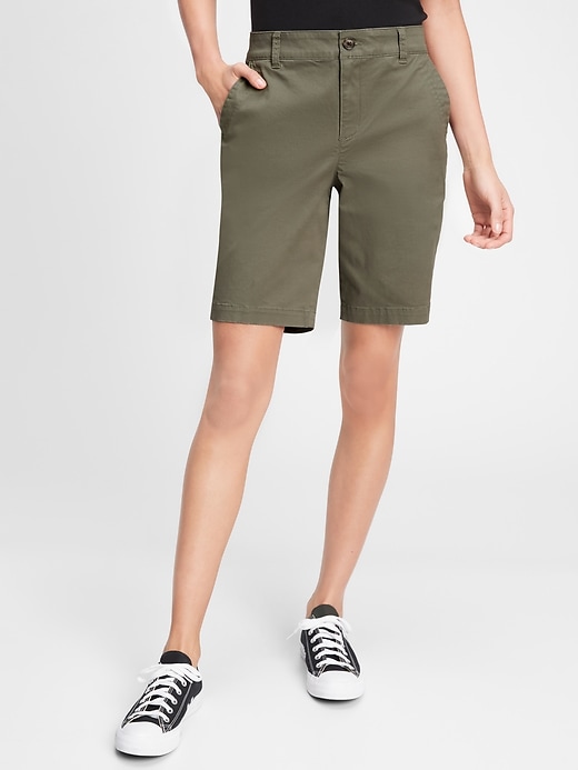 Image number 1 showing, 9'' Mid Rise Khaki Shorts