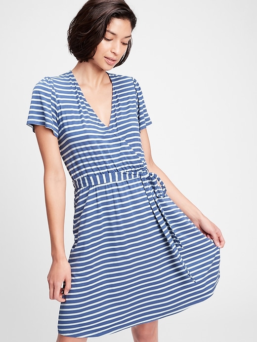 View large product image 1 of 1. Short Sleeve Wrap Dress