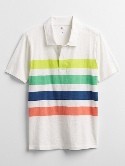 View large product image 1 of 1. Kids Stripe Polo T-Shirt