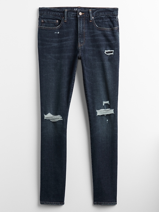 Image number 3 showing, Mid Rise Distressed Skinny Jeans with GapFlex
