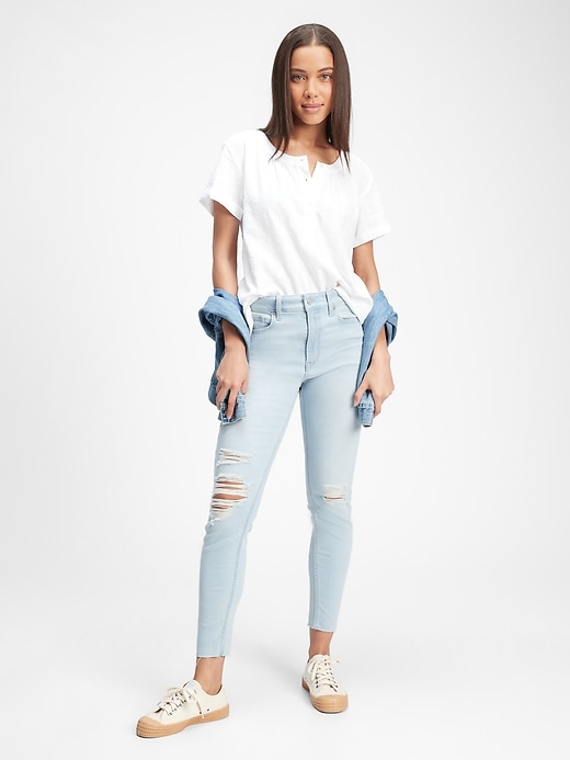 Image number 3 showing, High Rise Distressed Legging Jeans With Washwell&#153
