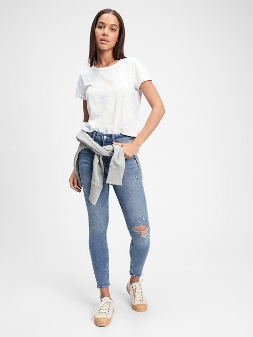 Image number 3 showing, High Rise Distressed Legging Jeans