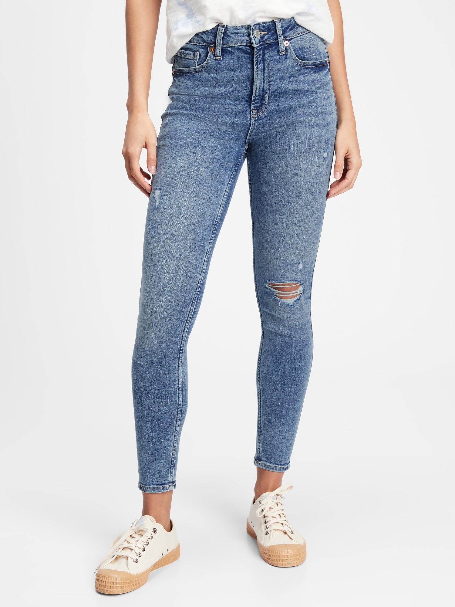 High Rise Distressed Legging Jeans