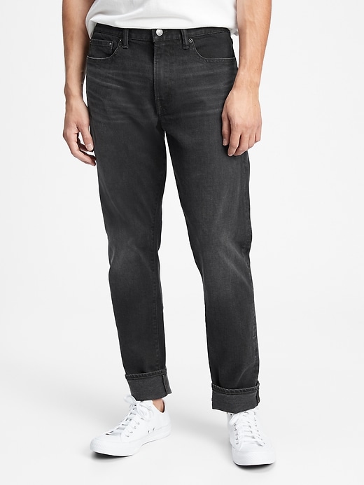 View large product image 1 of 3. Straight Taper Jeans with GapFlex