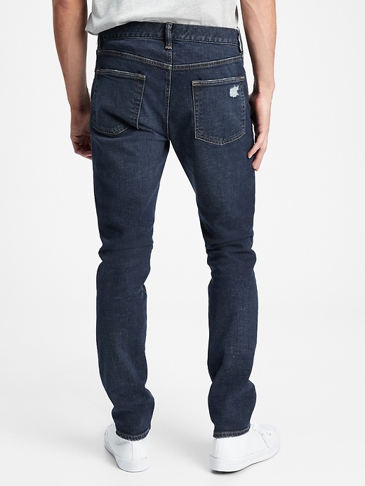 Image number 2 showing, Mid Rise Distressed Skinny Jeans with GapFlex