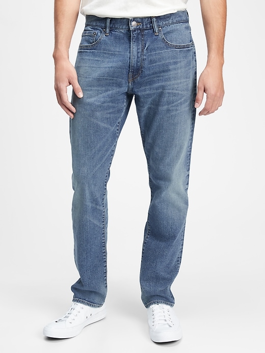 View large product image 1 of 3. Straight Taper Jeans with GapFlex
