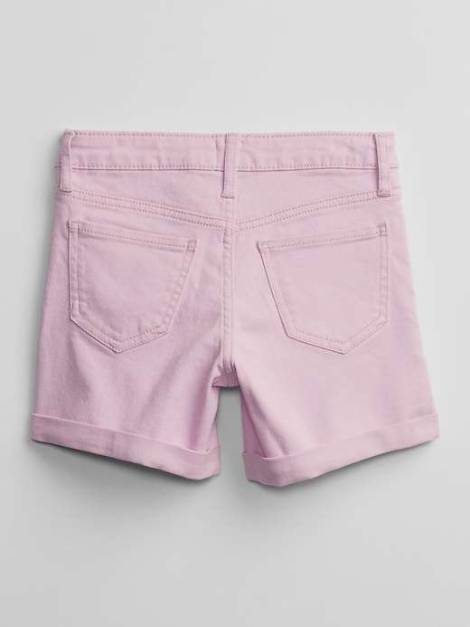 Image number 2 showing, Kids Purple Midi Denim Shorts