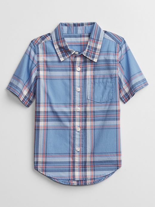 View large product image 1 of 1. Toddler Plaid Short Sleeve Shirt