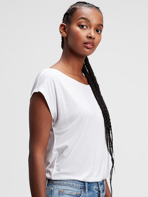 Image number 3 showing, Luxe Dolman Sleeve T-Shirt