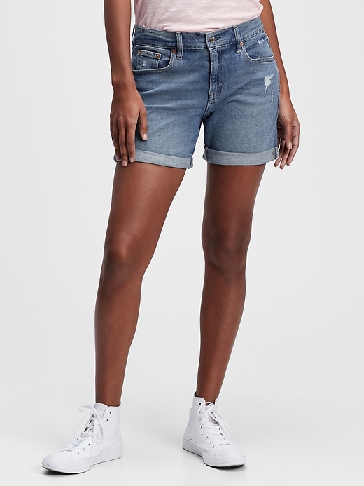 Image number 1 showing, Mid Rise 5" Denim Shorts