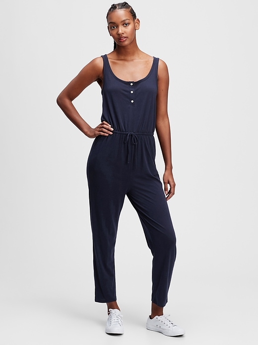 View large product image 1 of 1. Henley Jumpsuit