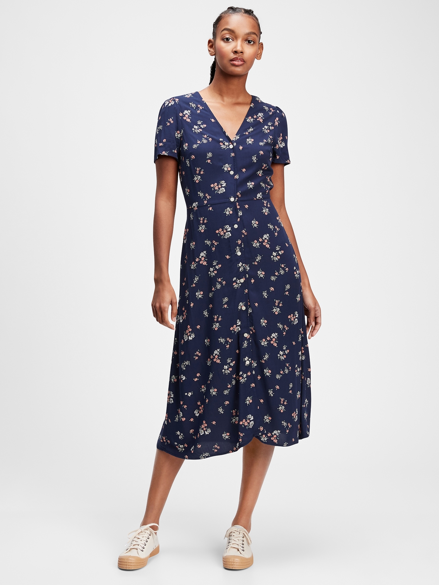 Button-Front Midi Dress | Gap Factory