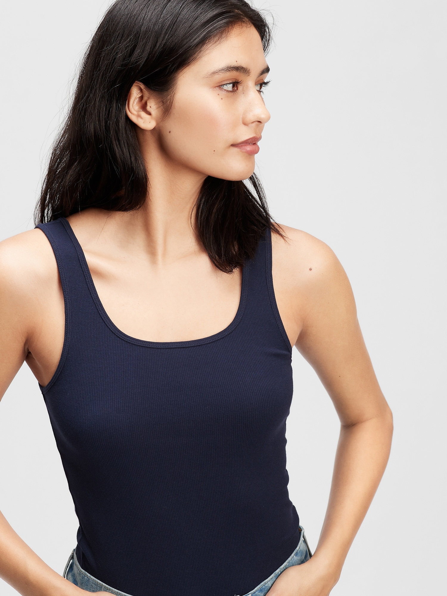 Golden Initiative Extra Rib Tank Top Damen Voraus Unklar Geistig