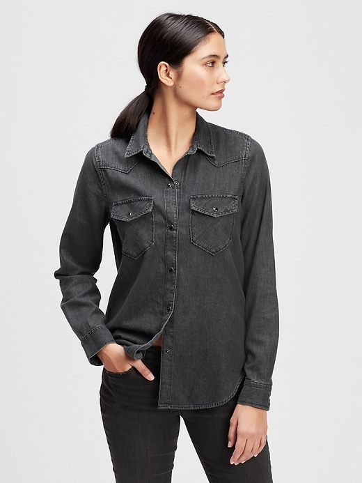 Image number 1 showing, Denim Western Shirt