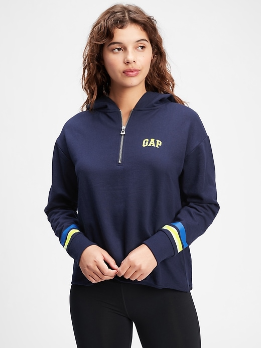 Image number 1 showing, Gap Logo Half-Zip Hoodie in French Terry