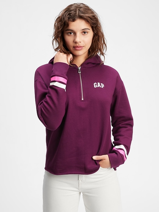 View large product image 1 of 1. Gap Logo Half-Zip Hoodie in French Terry