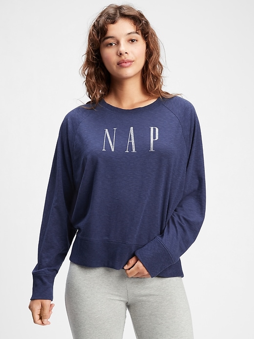 Image number 1 showing, Graphic Sleep Sweatshirt in Slub Jersey