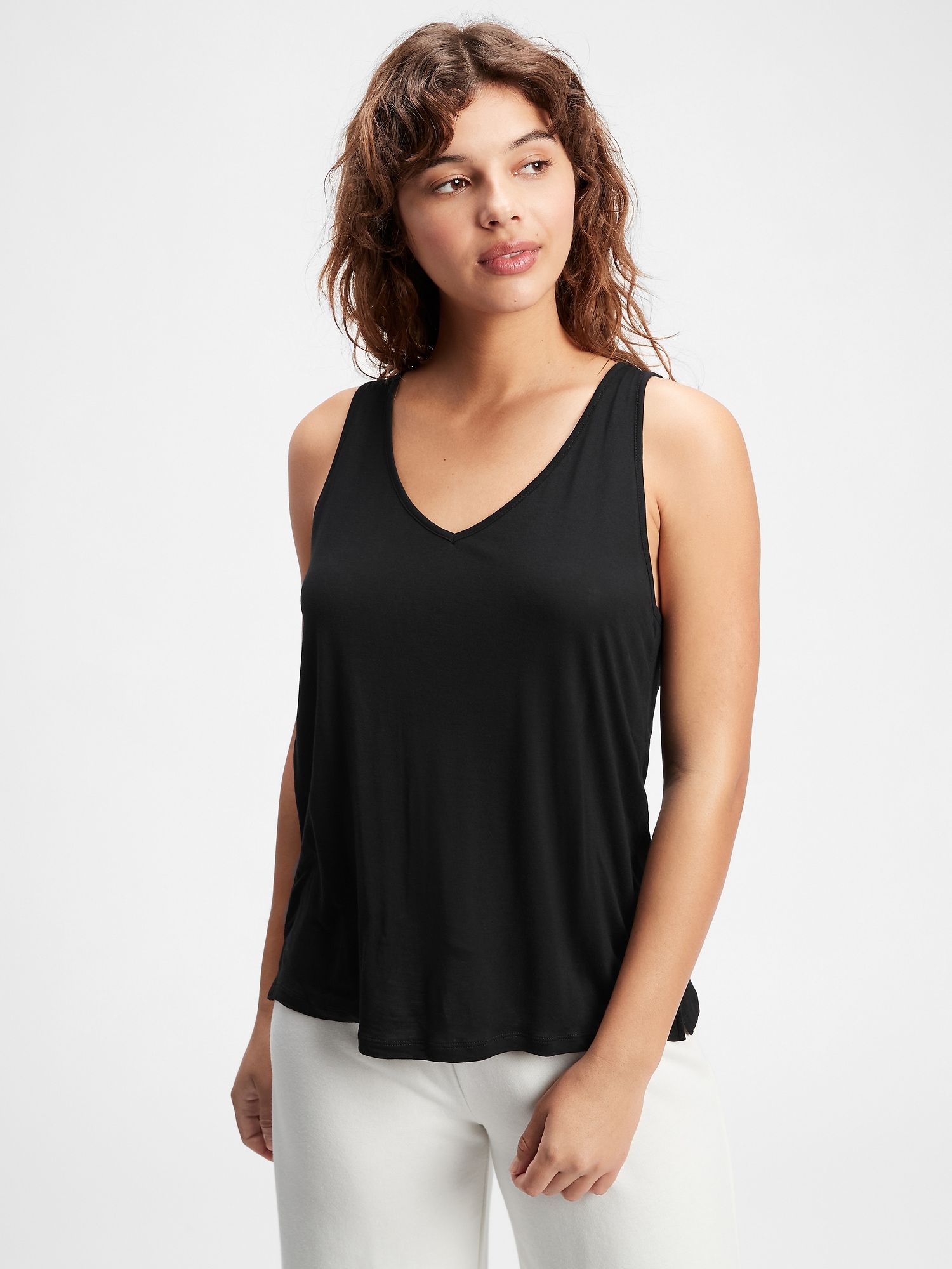 Luxe V-Neck Tank Top | Gap Factory