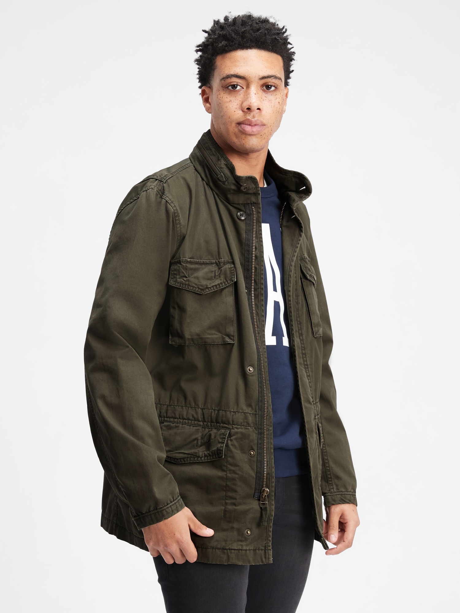 Military Jacket with Hidden Hood | Gap Factory