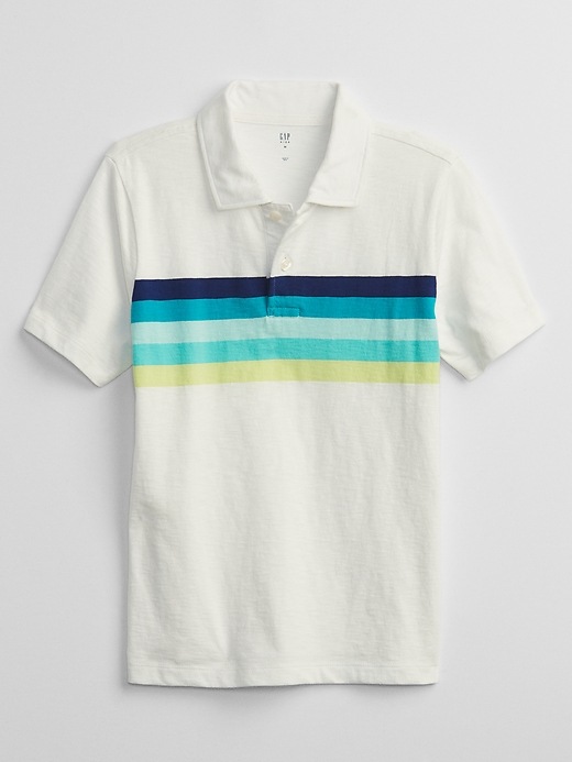 View large product image 1 of 1. Kids Stripe Polo Shirt