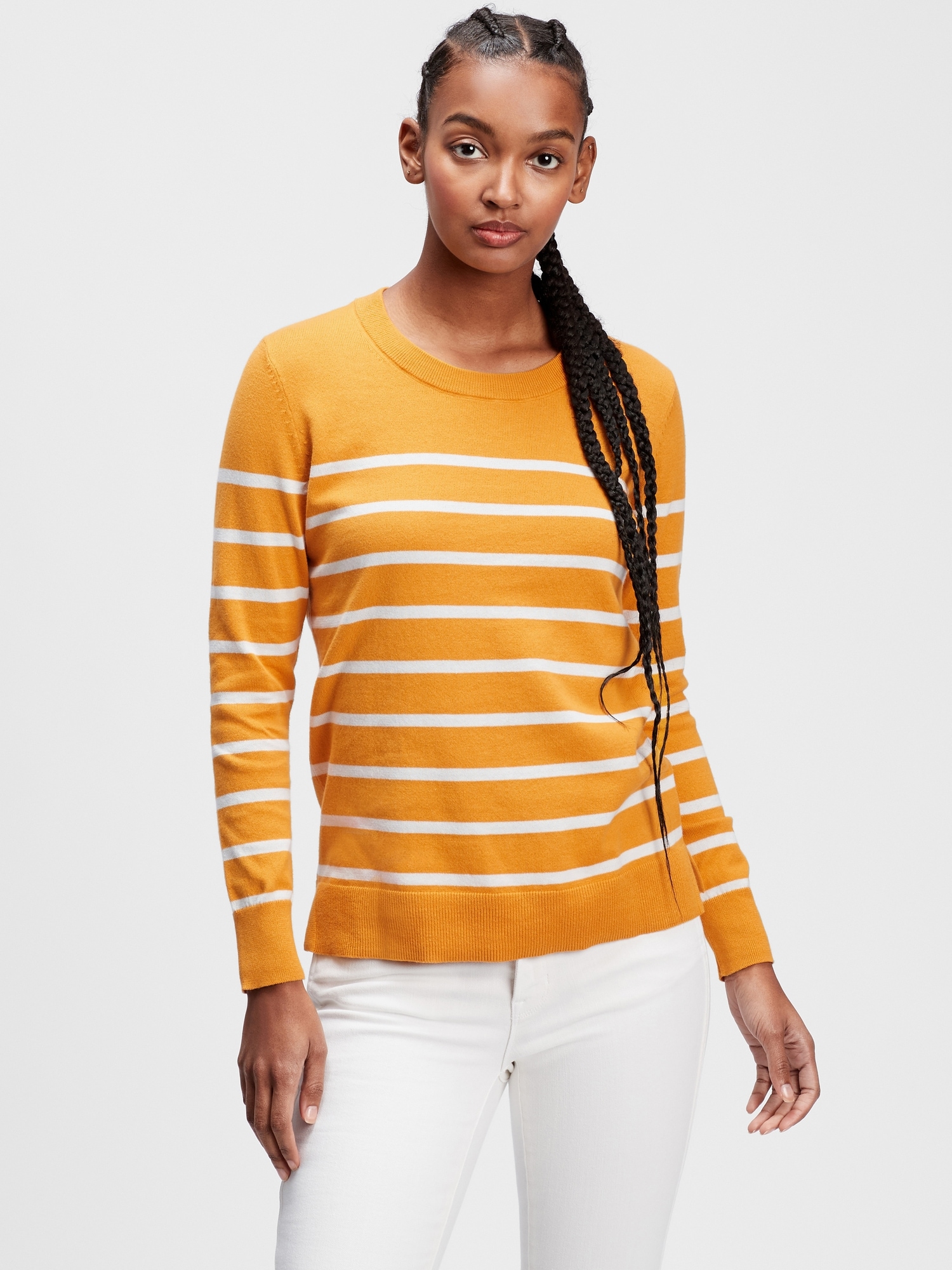 Yellow crew neck sweater women's Clearance