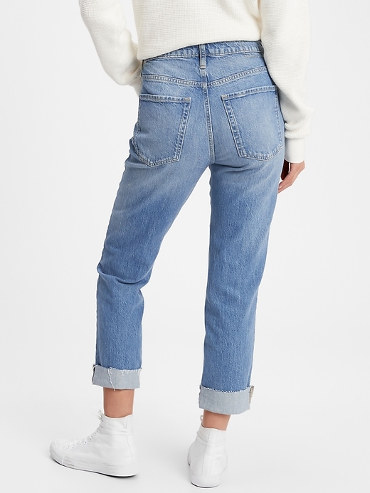 Mid Rise Slim Boyfriend Jeans With 