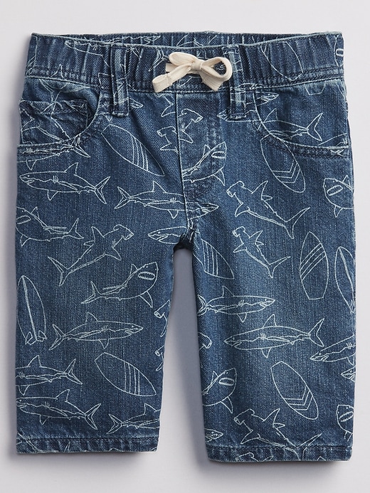 Toddler Shark Pull-On Denim Shorts