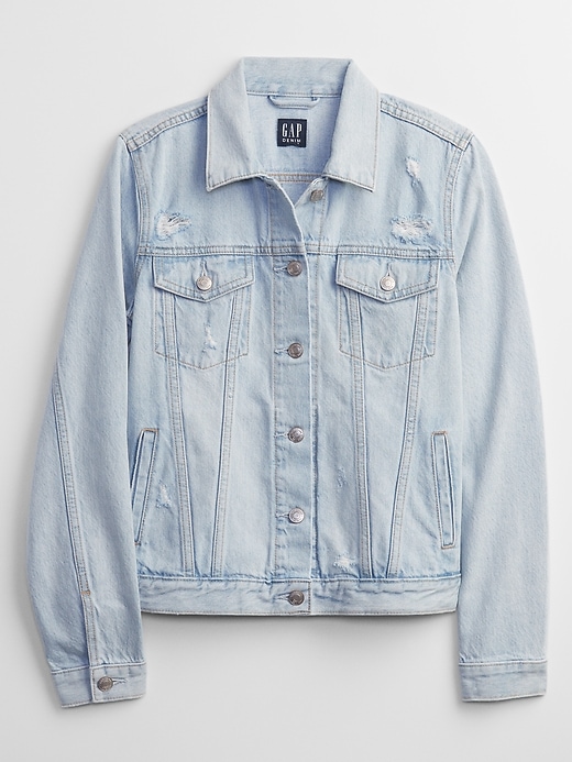 Image number 4 showing, Distressed Icon Denim Jacket With Washwell