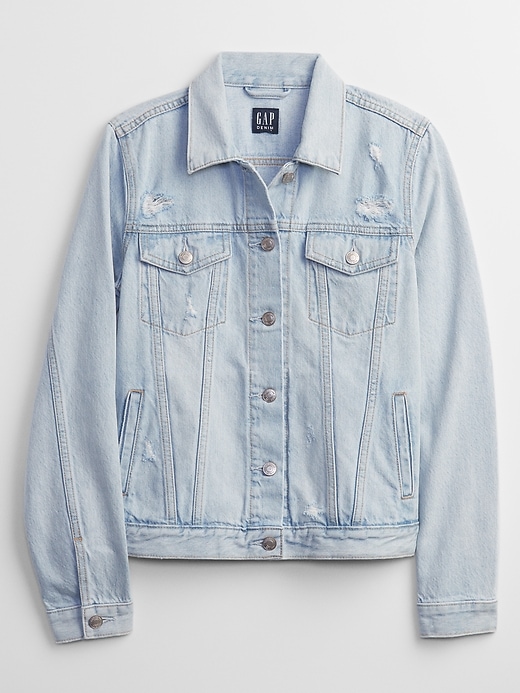 Distressed Icon Denim Jacket With Washwell | Gap Factory