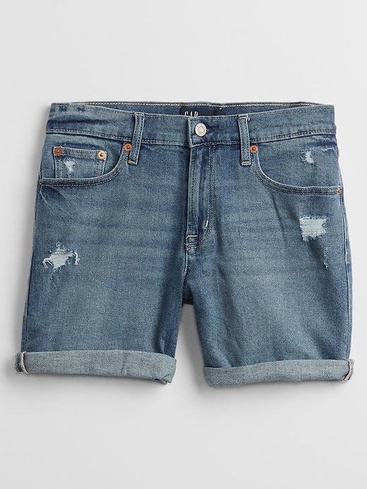 Image number 3 showing, 5" Mid Rise Distressed Denim Shorts