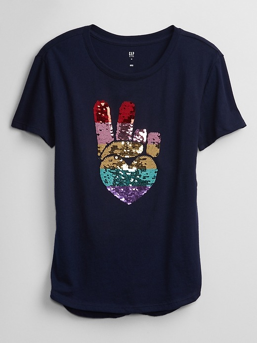 Image number 1 showing, Kids Flippy Sequin Graphic T-Shirt