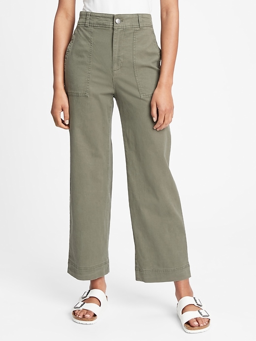 Image number 5 showing, High Rise Utility Wide-Leg Pants