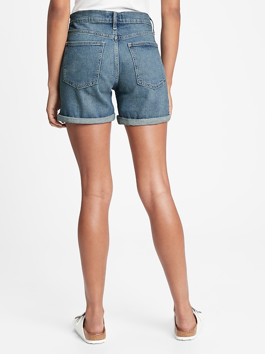 Image number 2 showing, 5" Mid Rise Distressed Denim Shorts