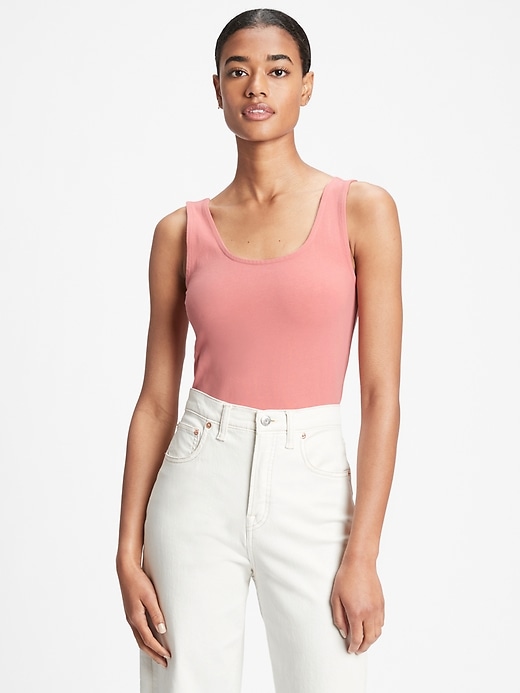 Image number 1 showing, Sleeveless Scoopneck Bodysuit