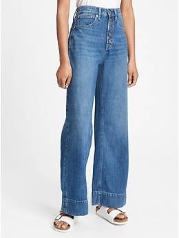 High Rise Wide-Leg Jeans with Washwell 