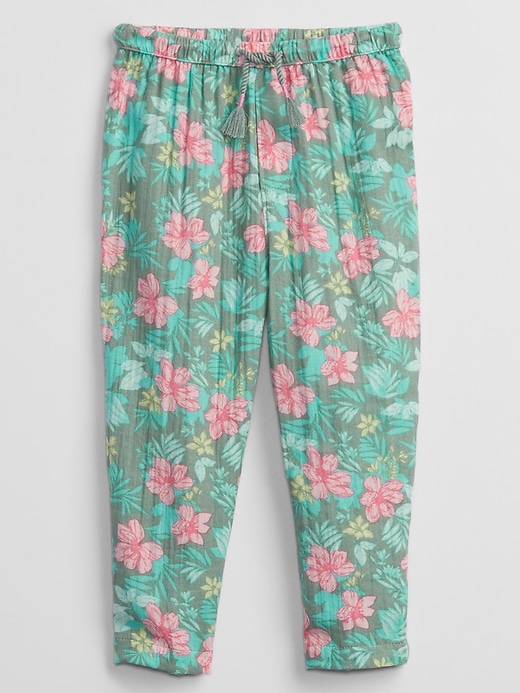 View large product image 1 of 1. Toddler Gauze Floral Pull-On Pants