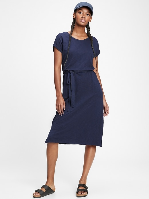 View large product image 1 of 3. Tie-Belt Dress