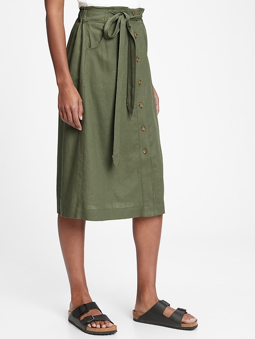 Image number 1 showing, Tie-Front Midi Skirt