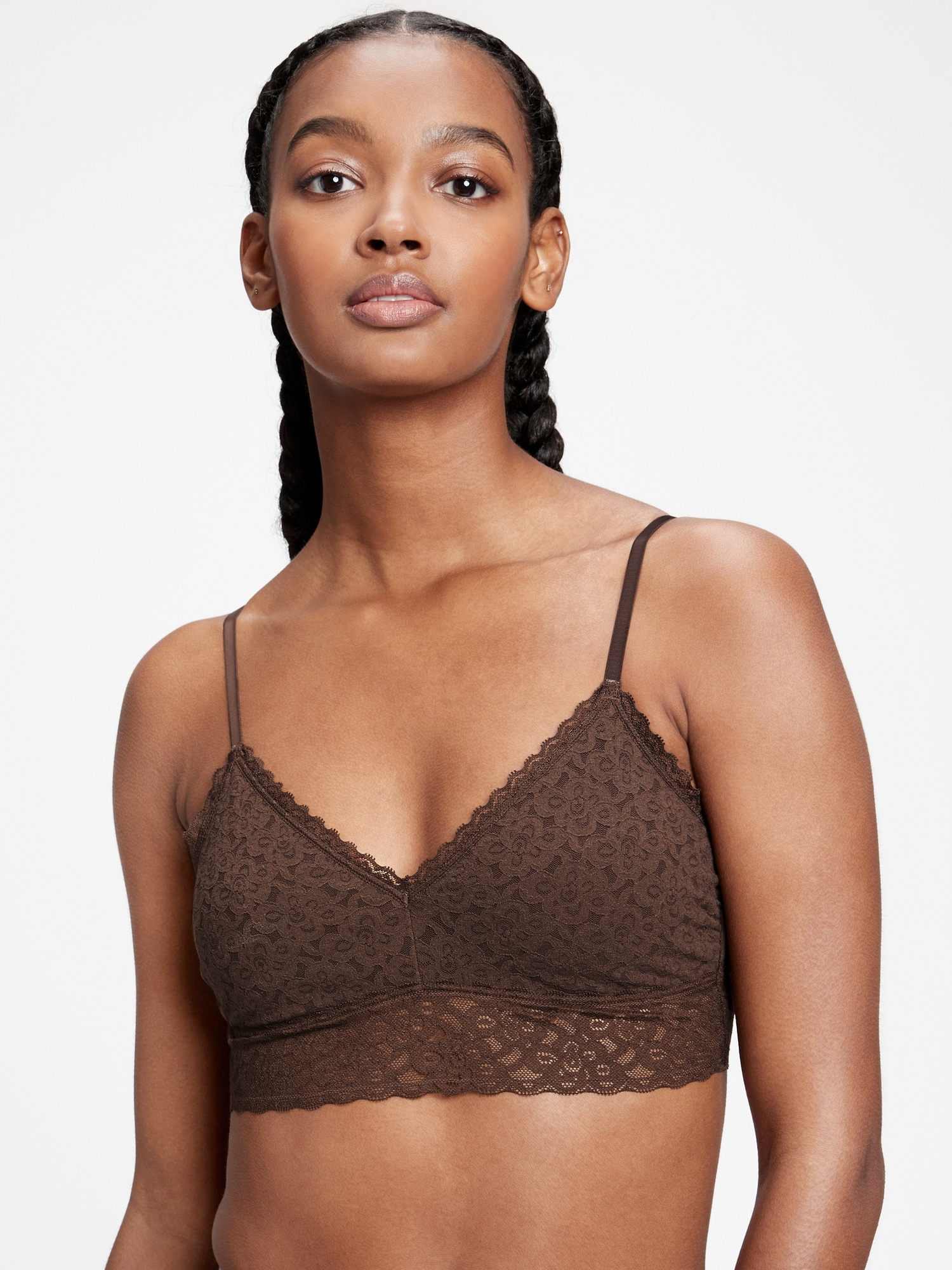 Lace Bralette Top Brown