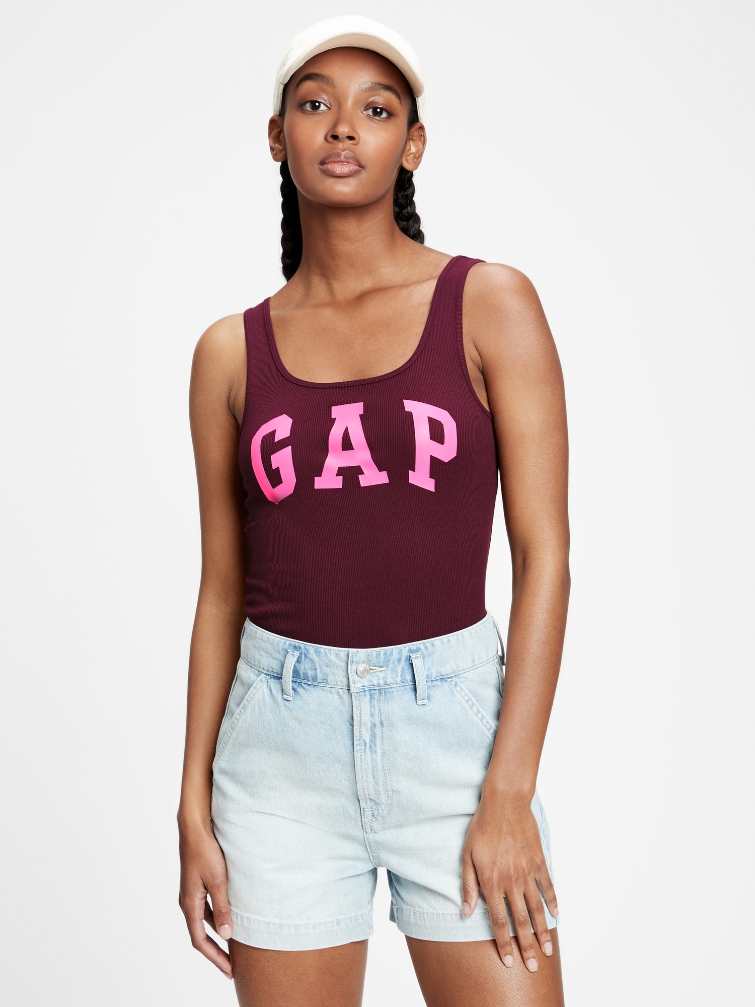 Print Ribbed Gap Logo Tank Top Gap Factory