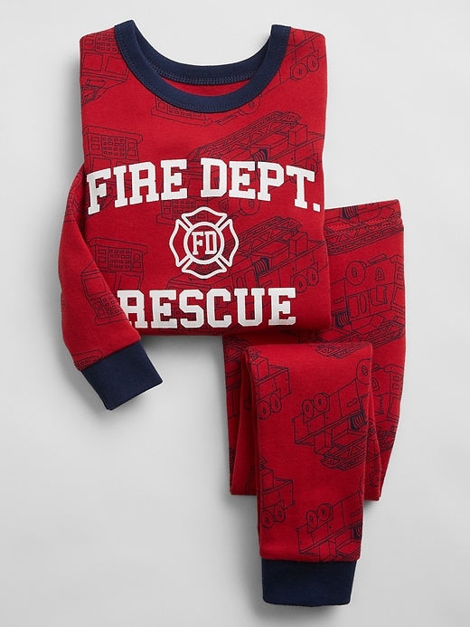 View large product image 1 of 1. babyGap 100% Organic Cotton Fire Department Graphic PJ Set