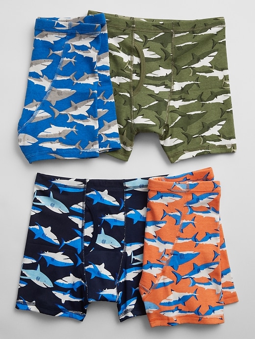 View large product image 1 of 1. Kids Shark Graphic Boxer Briefs (4-Pack)