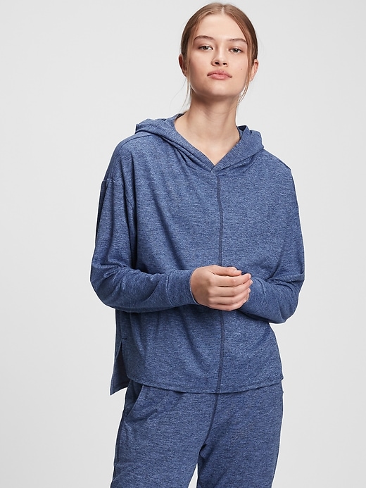 View large product image 1 of 1. GapFit Brushed Tech Jersey Hoodie