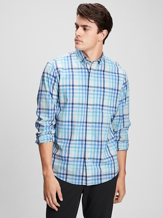 Image number 1 showing, Poplin Shirt in Untucked Fit