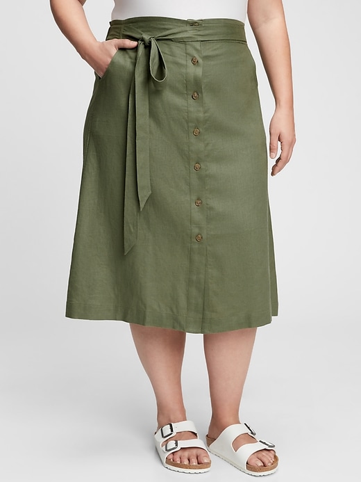 Image number 3 showing, Tie-Front Midi Skirt