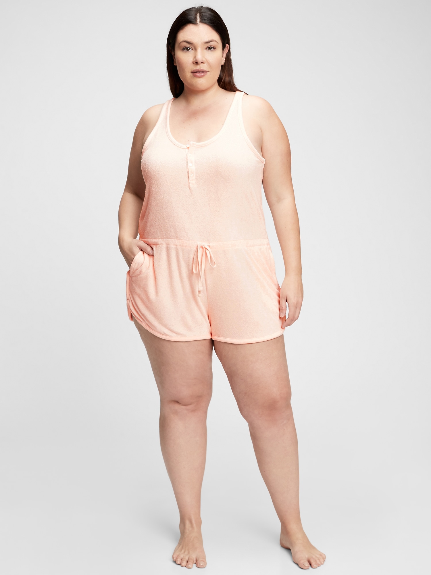plus size terry romper
