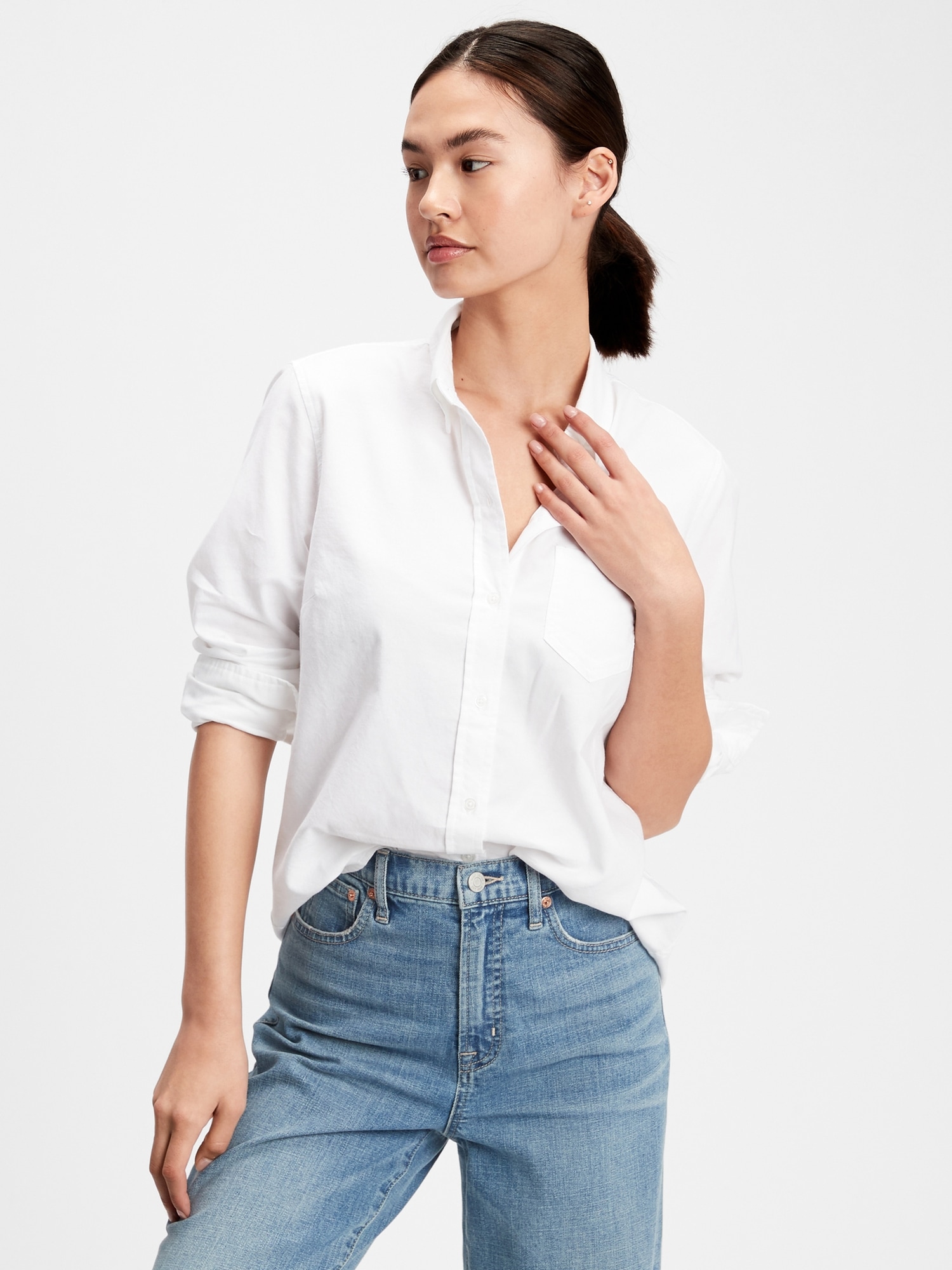 gap fitted boyfriend shirt