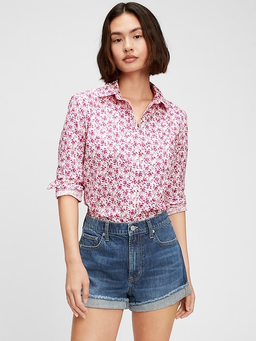 Image number 1 showing, Print Button-Front Shirt
