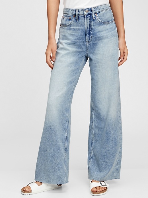 Image number 1 showing, High Rise Wide-Leg Jeans